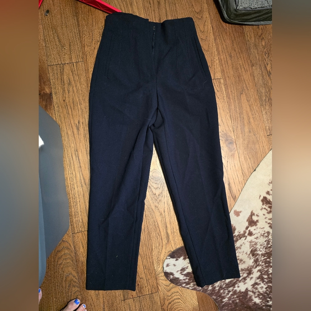 Navy tapered cigarette style pants